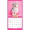 Puppies in Pink | 2026 7 x 14 Inch (Hanging) Monthly Mini Wall Calendar